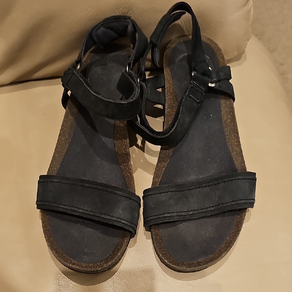 Teva Black Sandals with Brown Sole